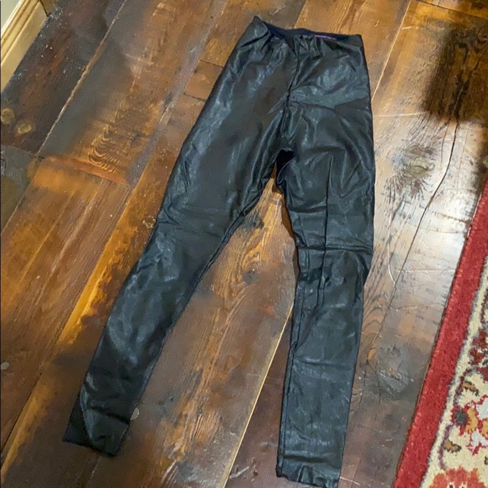 Commando Seamless Black Leather Leggings